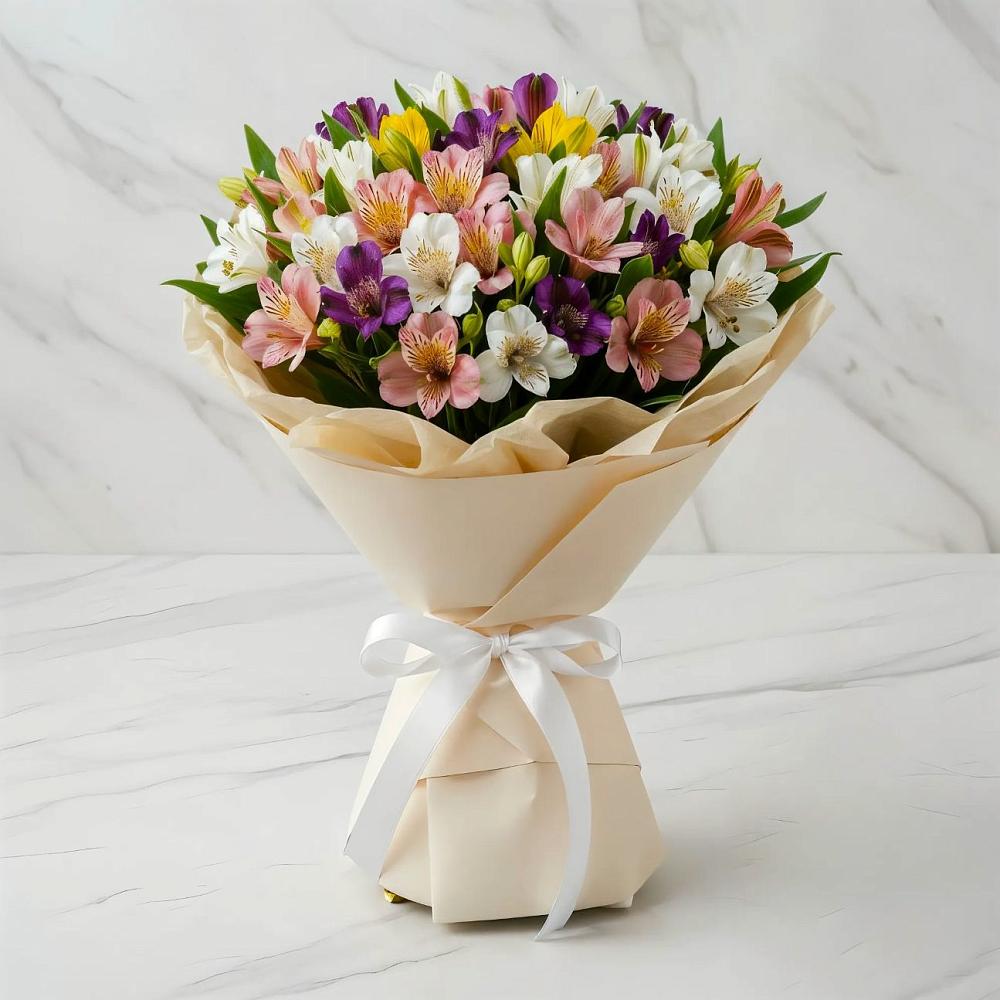 Букет цветов из: Альстромерии в Подгорном