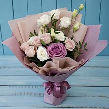 Букет цветов из:  Розы и Лизиантусы в Подгорном