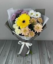 Букет цветов из:  Розы, Герберы и Хризантемы в Подгорном