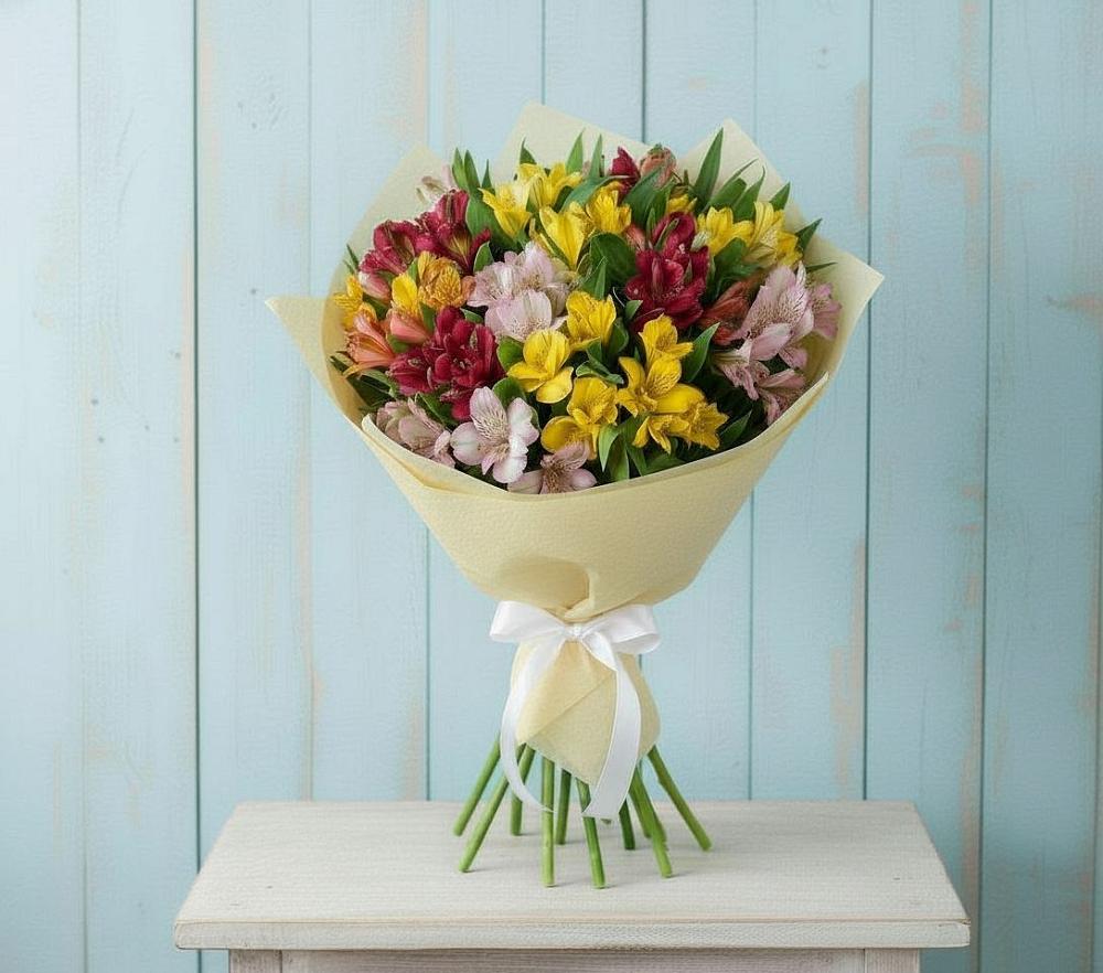 Букет цветов из: Альстромерии в Подгорном